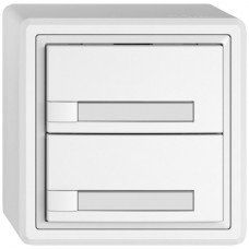 AP-Universaltaster EDIZIO.liv UNI SNAPFIX 12-48V ohne LED 2x 1-Tastenbedienung Papier weiss GX