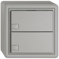 AP-Universaltaster EDIZIO.liv UNI SNAPFIX 12-48V ohne LED 2x 1-Tastenbedienung hellgrau GX