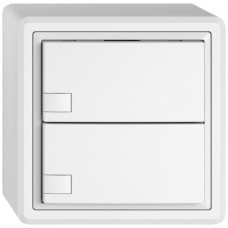 AP-Universaltaster EDIZIO.liv UNI SNAPFIX 12-48V ohne LED 2x 1-Tastenbedienung weiss