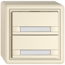 AP-Universaltaster EDIZIO.liv UNI SNAPFIX 12-48V ohne LED 2x Papier crema GX