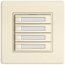 UP-Universaltaster EDIZIO.liv UNI SNAPFIX ohne LED 4x 1-Tastenbedienung Papier crema