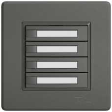 UP-Universaltaster EDIZIO.liv UNI SNAPFIX ohne LED 4x 1-Tastenbedienung Papier dunkelgrau GMI A P