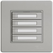 UP-Universaltaster EDIZIO.liv UNI SNAPFIX ohne LED 4x 1-Tastenbedienung Papier hellgrau GMI A P