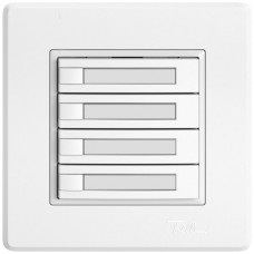 UP-Universaltaster EDIZIO.liv UNI SNAPFIX ohne LED 4x 1-Tastenbedienung Papier weiss GMI A P