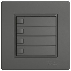 UP-Universaltaster EDIZIO.liv UNI SNAPFIX ohne LED 4x 1-Tastenbedienung dunkelgrau GMI A