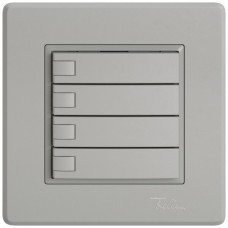 UP-Universaltaster EDIZIO.liv UNI SNAPFIX ohne LED 4x 1-Tastenbedienung hellgrau GMI A