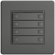 UP-Universaltaster EDIZIO.liv UNI SNAPFIX ohne LED 8x 1-Tastenbedienung dunkelgrau