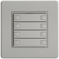 UP-Universaltaster EDIZIO.liv UNI SNAPFIX ohne LED 8x 1-Tastenbedienung hellgrau