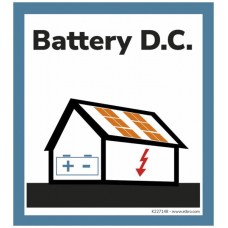 Warnaufkleber ELBRO Battery DC Photovoltaik 90x100mm blau