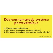 Warnaufkleber ELBRO Débranchement du système photovoltaïque 90x40mm gelb K