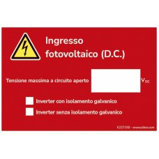 Warnaufkleber ELBRO Ingresso fotovoltaico elektrische Gefährdung 90x60mm rot  - 20 Stück