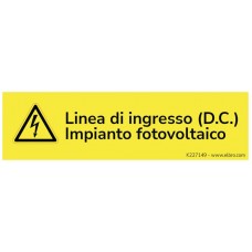 Warnaufkleber ELBRO Linea ingresso Impianto fotovoltaico 90x25mm gelb