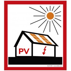Warnaufkleber ELBRO Photovoltaik 90x100mm rot
