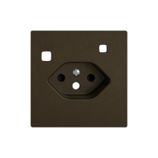 Abdeckset EDIZIO.liv SNAPFIX f.Fehlerstrom-Schutzsteckdose Typ 13 Shutter braun (umbra) G K