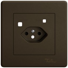 Abdeckset EDIZIO.liv für Fehlerstrom-Schutzsteckdose 96x96mm braun (umbra) GMI K