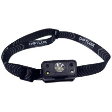 LED-Stirnlampe DOTLUX 10-215lm IP54 Akku USB-micro 60mm Kunststoff schwarz