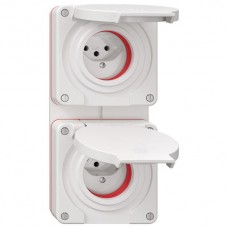 NUP-Kombination NEVO, 2×T13, IP55 gemäss SN 441011 Serie mit roter Dichtung, weiss NUP-Kombination NEVO, 2×T13, IP55 gemäss SN 441011 Serie mit roter Dichtung, weiss