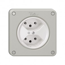 Steckdose NEVO, 2×T13, mit LED lichtgrau