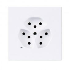 UP-Steckdose 3xT13/1 weiss Arteor 10A 92x92mm Steckklemme
