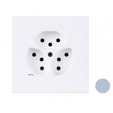 UP-Steckdose 3xT13/1 Pearl Alu Arteor 10A 92x92mm Steckklemmen