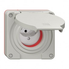 Steckdose Einsatz Feller NEVO 1xT13 IP55 mit roter Dichtung lichtgrau für Kombination Steckdose Einsatz Feller NEVO 1xT13 IP55 mit roter Dichtung lichtgrau für Kombination