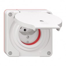 Steckdose Einsatz Feller NEVO 1xT13 IP55 mit roter Dichtung LED weiss für Kombination Steckdose Einsatz Feller NEVO 1xT13 IP55 mit roter Dichtung LED weiss für Kombination