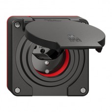 Steckdose Einsatz Feller NEVO 1xT13 IP55 mit roter Dichtung LED schwarz für Kombination Steckdose Einsatz Feller NEVO 1xT13 IP55 mit roter Dichtung LED schwarz für Kombination