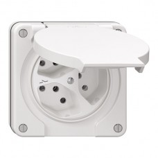 NUP-Steckdose Feller NEVO 3xT13 1x getrennt weiss