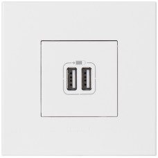 UP-USB-Steckdose,230/5V,weiss Arteor,2x700mA,92x92mm