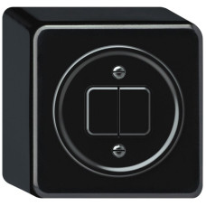 AP-Druckschalter origin Sch 1 (3+3) 88x88x54mm schwarz