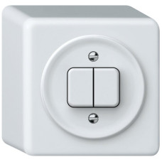AP-Druckschalter origin Sch 1 (3+3) 88x88x54mm weiss