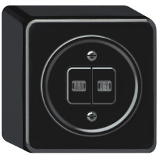 AP-Leuchtdruckschalter origin Sch 1 (3+3) 2xLED 88x88x54mm schwarz