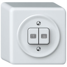 AP-Leuchtdruckschalter origin Sch 1 (3+3) 2xLED 88x88x54mm weiss