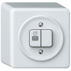 AP-Leuchtdruckschalter origin Sch 3 + Ventilator LED 88x88x54mm weiss