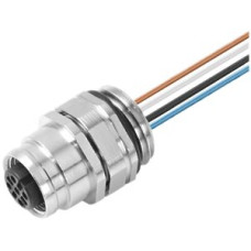 EB-Stecker Weidmüller SAIE Buchse M12 5L mit Kabel 1.5m M16 0.34mm² PVC
